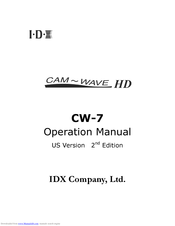 IDX CW-7 Cam-Wave HD Operation Manual