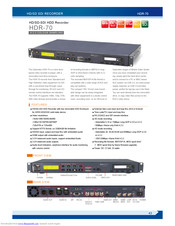Datavideo HDR-70 Brochure & Specs