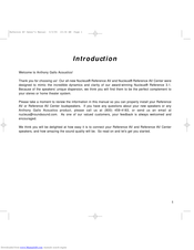 Anthony Gallo Acoustics Nucleus Reference AV User Manual