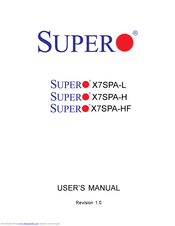 Supermicro SUPER X7SPA-HF User Manual