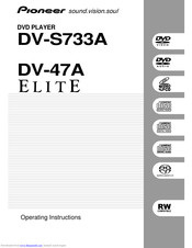 Pioneer DV-47A Elite Operating Instructions Manual