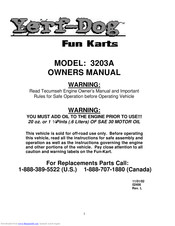 Yerf-Dog Fun-Kart 3203A Owner's Manual