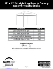 ShelterLogic Pop-Up 22538 Assembly Instructions Manual