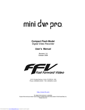 Fast Forward Video mini dvr pro User Manual