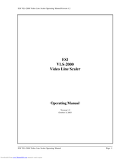 ESI VLS-2000 Operating Manual
