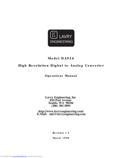 Lavry DA924 Operation Manual