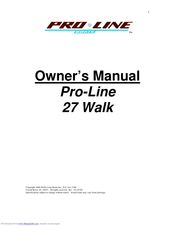 Pro-Line Boats 27 Walk Owner's Manual