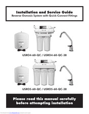 H20 Distributors USRO5-60-QC Installation And Service Manual