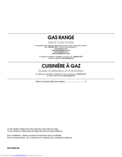Whirlpool GAS RANGE Use & Care Manual