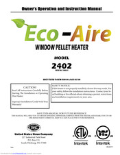 Eco-Aire 2402 Owner's Operation And Instruction Manual