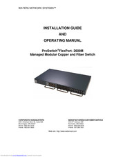 Waters Network Systems ProSwitch FlexPort- 2600M Installation Manual And Operating Manual