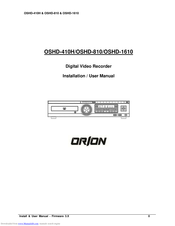 Orion OSHD-1610 Installation & User Manual
