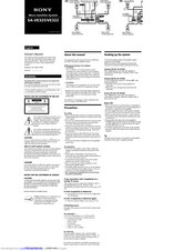 Sony SA-VE322 Owner's Manual