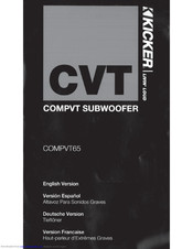 Kicker COMPVT65 Owner's Manual