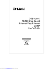 D-Link DES-1008D User Manual