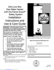 American Water Heater Gas Water heater Installation Instructions And Use & Care Manual