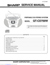 Sharp QT-CD700W Service Manual