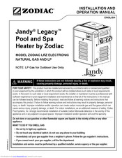 Jandy Zodiac LRZ Electronic Installation And Operation Manual