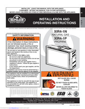 Napoleon XIR4-1N Installation And Operating Instructions Manual