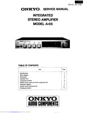 Onkyo A-05 Service Manual