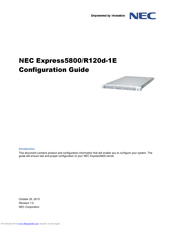 NEC Express5800/R120d-1E Configuration Manual