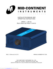 Mid-Continent Instrument MD50 series Installation Manual And Operating Instructions