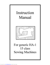 Singer HA-1 Instruction Manual
