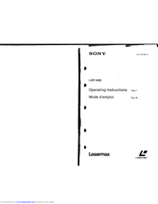 Sony Lasermax LDP-1450 Operating Instructions Manual