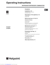 Hotpoint FF200DP Operating Instructions Manual