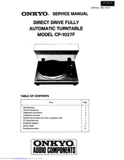 Onkyo CP-1027F Service Manual