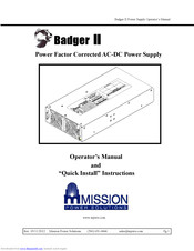 Mission Power Solutions Badger II Operator's Manual