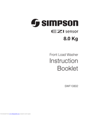 Simpson SWF10832 Instruction Booklet