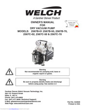 Welch 2567B-01 Owner's Manual