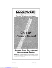 Code Alarm CA-640 Owner's Manual