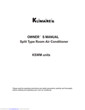 Klimaire KSWM Owner's Manual