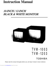 Toshiba TVM-1003 Instruction Manual