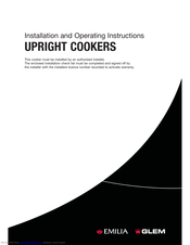 Glem UPRIGHT COOKERS Installation And Operating Instructions Manual