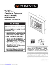 Monessen Hearth DIS33G Installation And Operating Instructions Manual