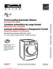 Kenmore Elite HE3t 110.4996 Series Use And Care Manual