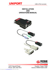 Rose electronics UNIPORT Installation And Operation Manual