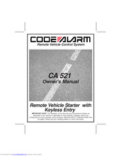 Code Alarm CA 521 Owner's Manual