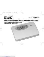 Mars 70803 Installation And Operating Instructions Manual