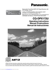 Panasonic CQDPX172U - AUTO RADIO/CD DECK Operating Instructions Manual