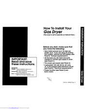 Whirlpool Gas dryer Installation Instructions