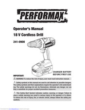 Performax 241-0900 Operator's Manual