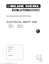 Blue Seal E580-8E Installation And Operation Manual
