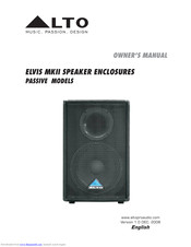 Alto ELVIS 15S MKII Owner's Manual