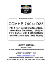 CyberResearch COMHP 7404 User Manual