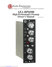 AEA AEA RPQ500 Owner's Manual