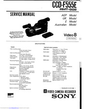 Sony CCD-F555E Service Manual